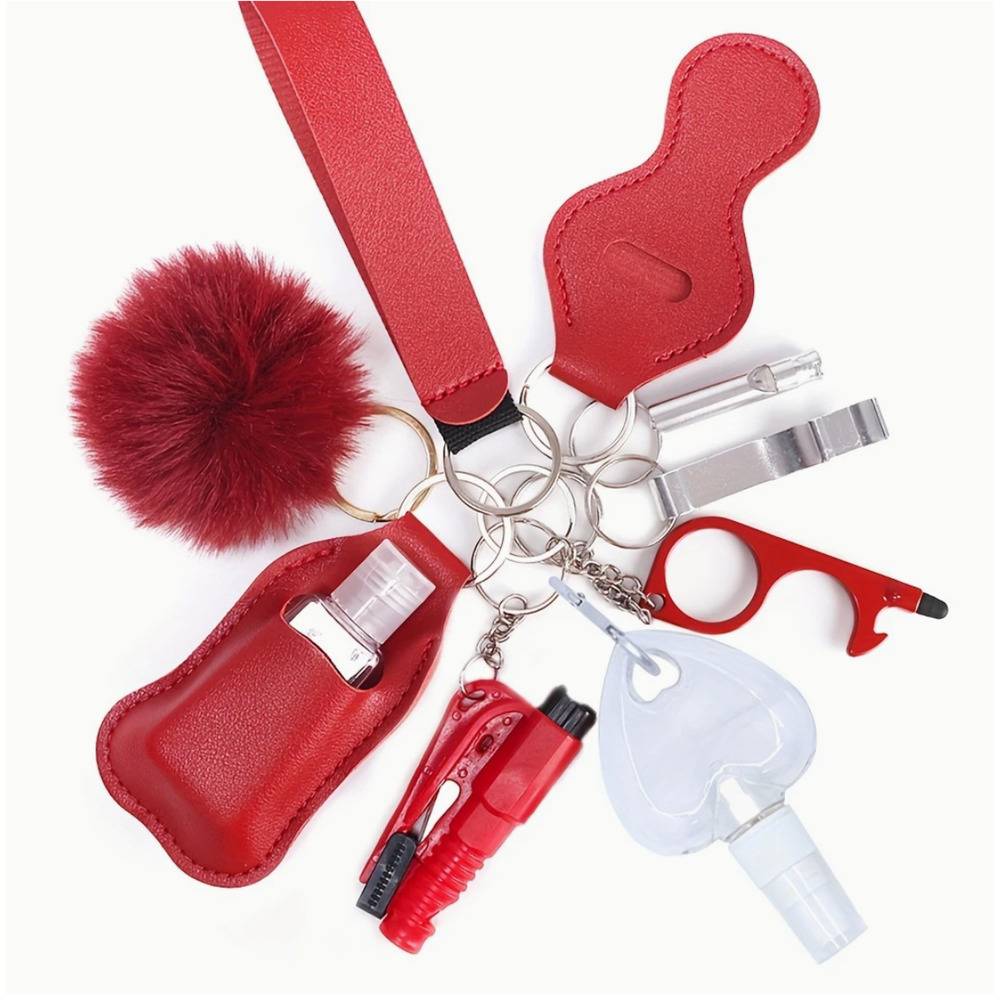 10pcs Women's Safety Set with Whistle, Window Breaker, Spray, & More-Great Gift